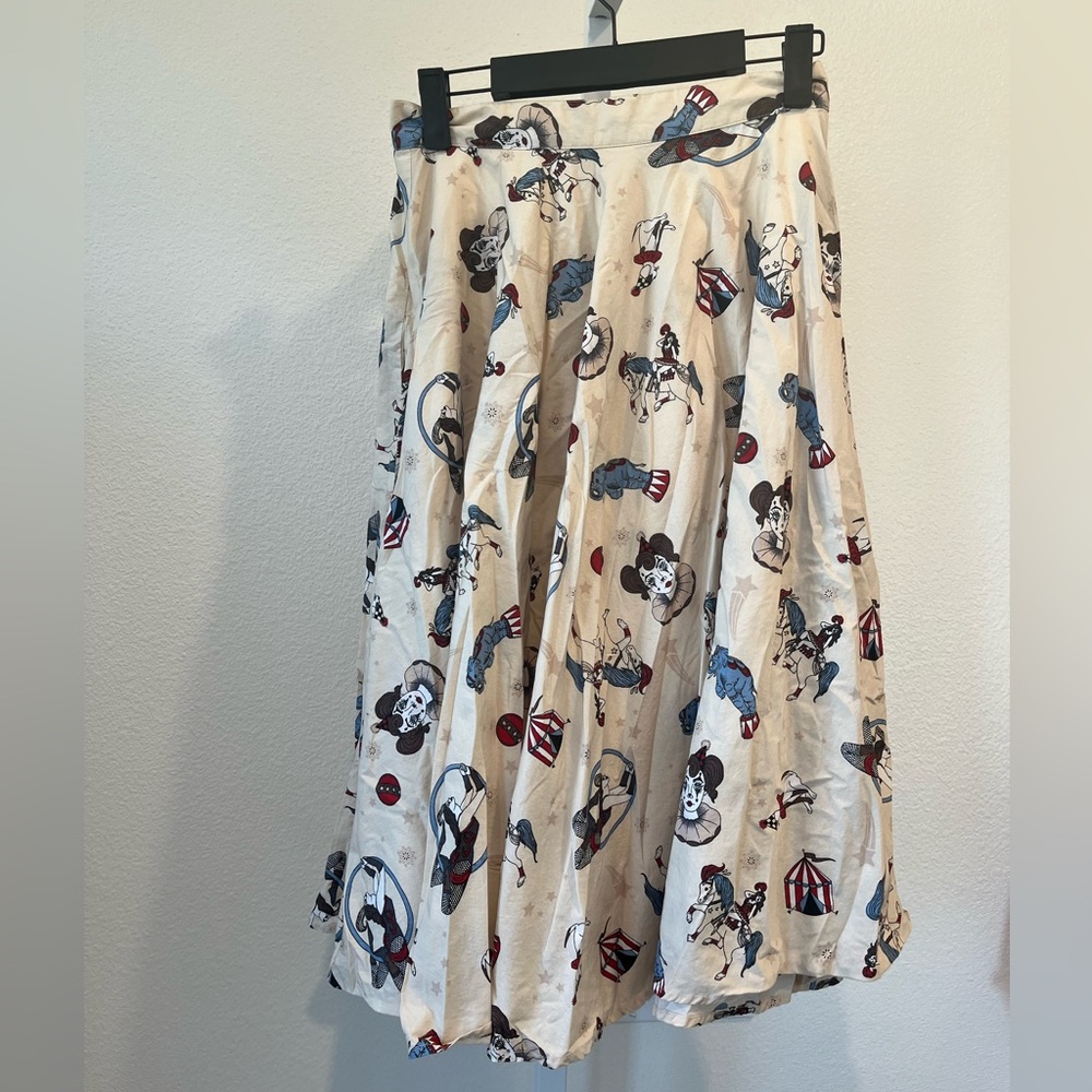 Hell Bunny Circus Clown Print Retro Swing Skirt